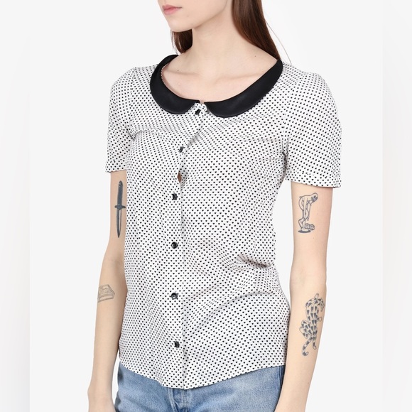 SAINT LAURENT BLACK/WHITE POLKA DOT - Picture 2 of 5